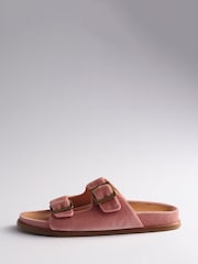 The Set Velvet Double Strap Slip On Footbed Sandals Pink - Image 3 of 3
