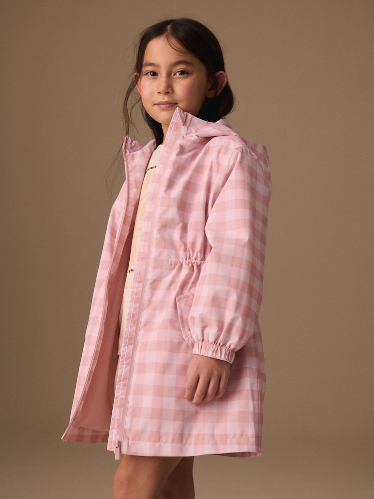 Pink Check Waterproof Printed Jacket (3-16yrs) - Image 1 of 4