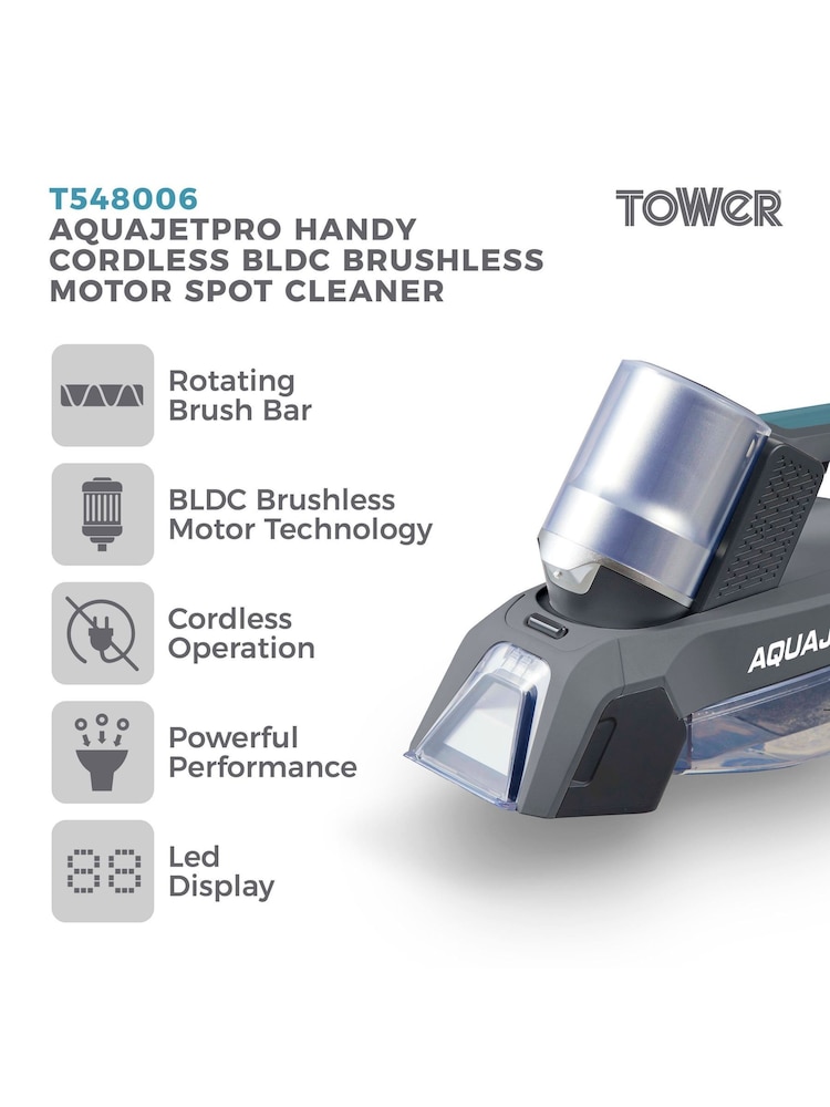 Tower Titanium Tiffany Blue AquajetPro Handy Cordless Spot Cleaner - Image 2 of 10