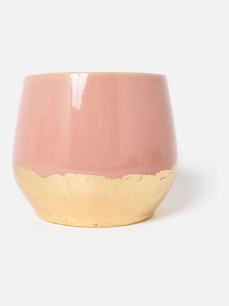 Oliver Bonas Pink Extra Large Palmer Ceramic Plant Pot - Image 1 of 4
