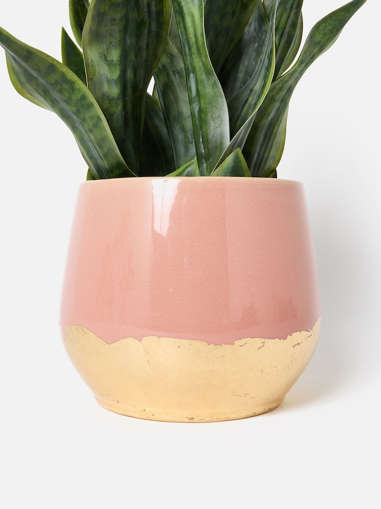 Oliver Bonas Pink Extra Large Palmer Ceramic Plant Pot - Image 2 of 4