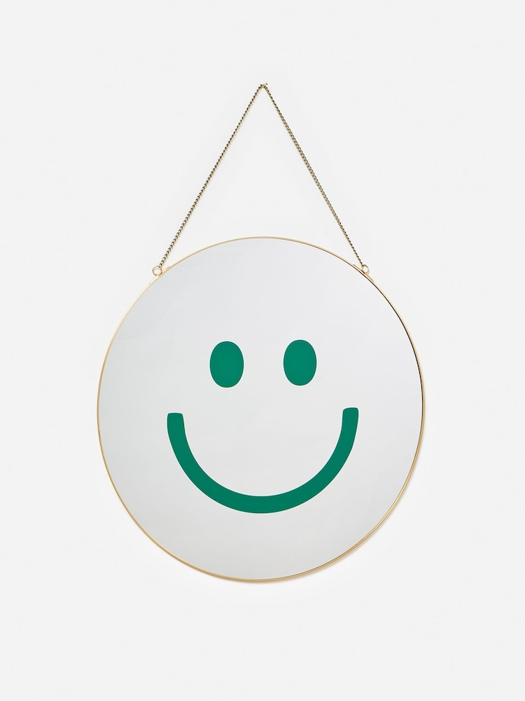 Oliver Bonas Gold Happy Face Hanging Mirror - Image 1 of 3