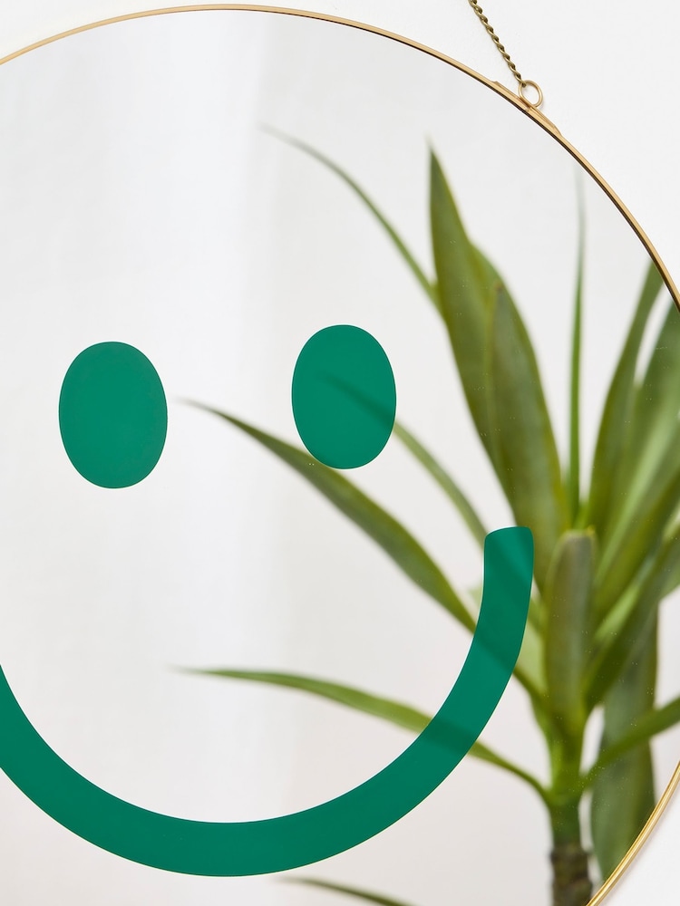 Oliver Bonas Gold Happy Face Hanging Mirror - Image 2 of 3 Oliver Bonas Gold Happy Face Hanging Mirror - Image 2 of 3