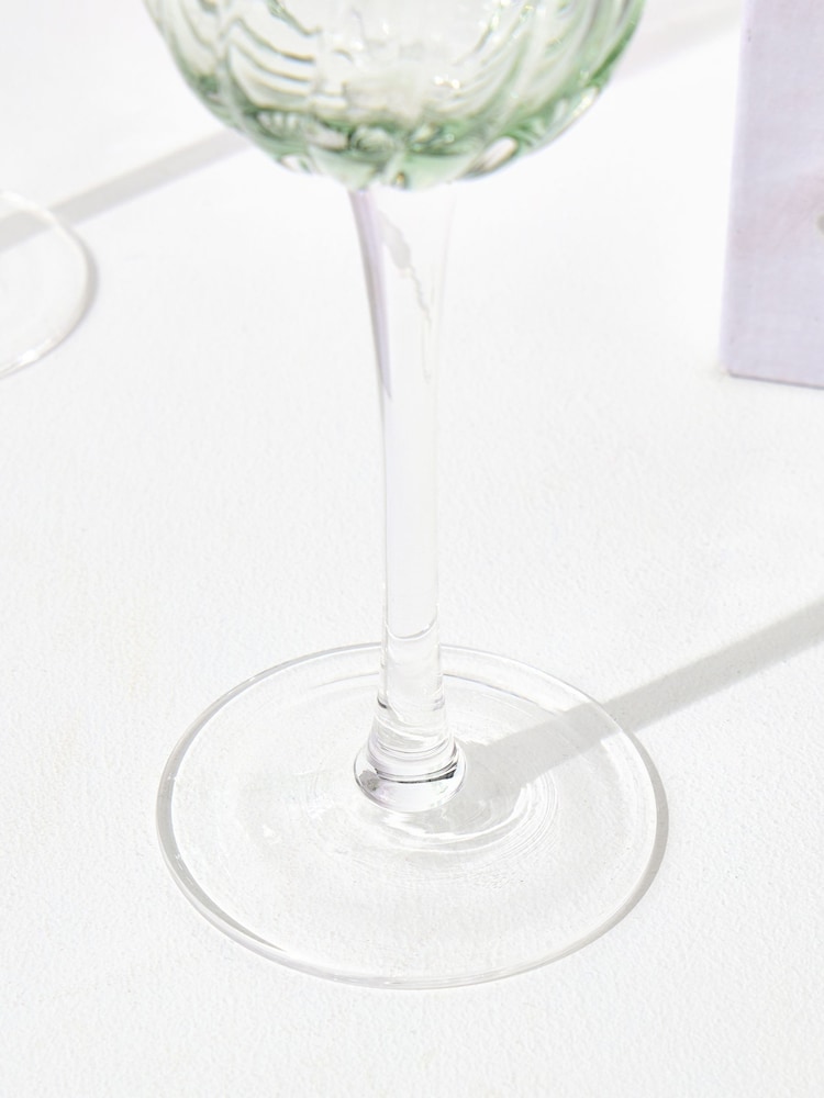 Oliver Bonas Set of 4 Green Elena Swirl Champagne Flutes - Image 6 of 6