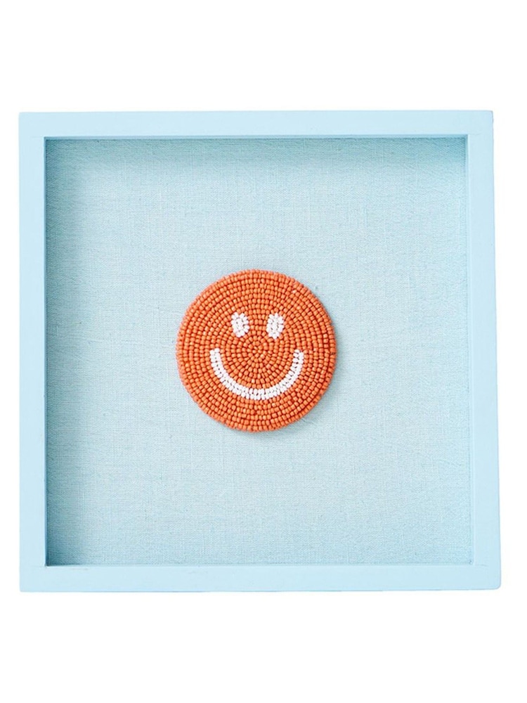 Oliver Bonas Blue Orange Beaded Happy Face Wall Art - Image 4 of 4