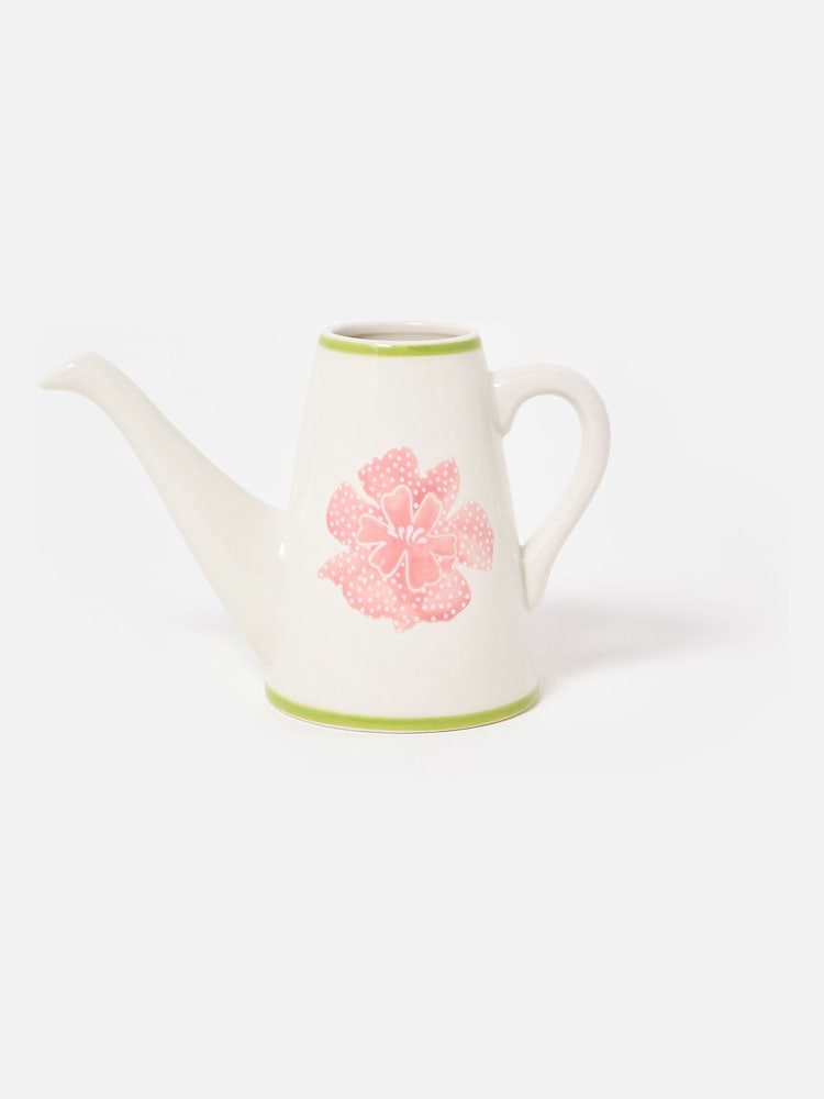 Oliver Bonas Pink Blossom Ceramic Watering Can - Image 1 of 4 Oliver Bonas Pink Blossom Ceramic Watering Can - Image 1 of 4