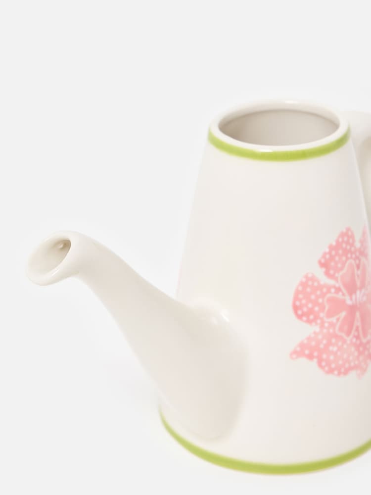 Oliver Bonas Pink Blossom Ceramic Watering Can - Image 4 of 4