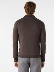 Oliver Sweeney Merino Wool Quarter Zip Brown - Image 2 of 5