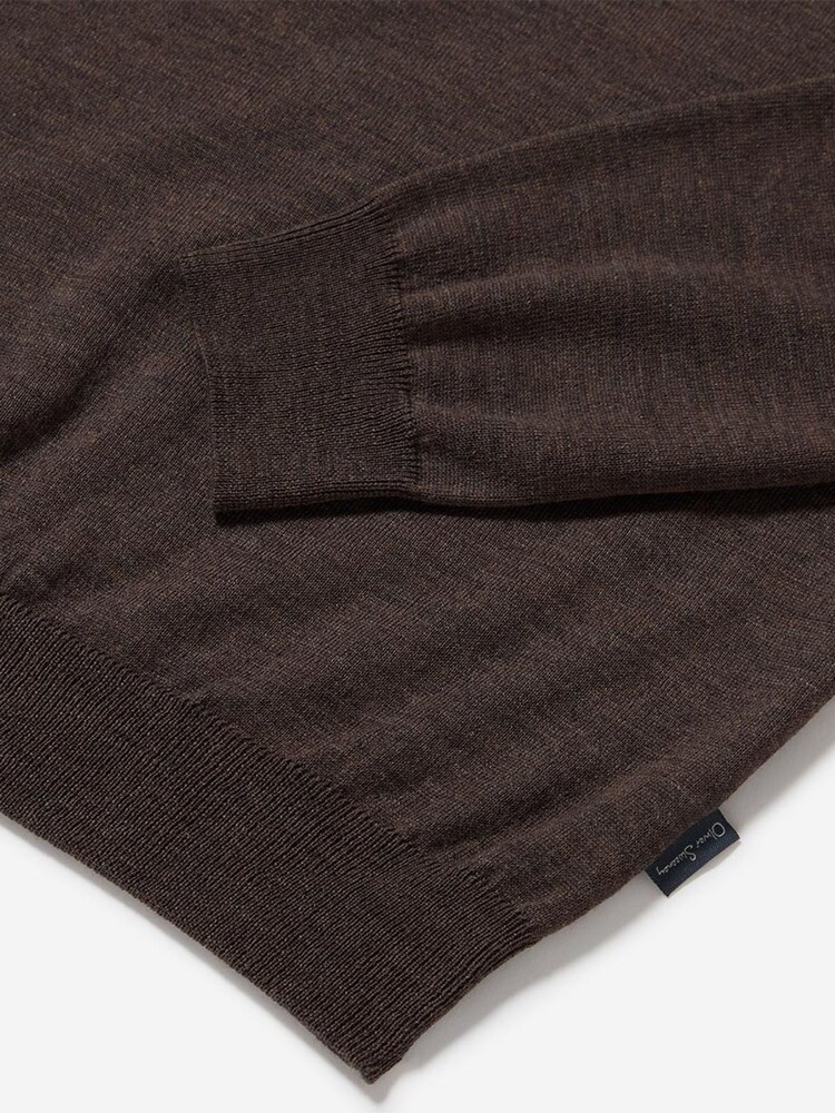 Oliver Sweeney Merino Wool Quarter Zip Brown - Image 5 of 5 Oliver Sweeney Merino Wool Quarter Zip Brown - Image 5 of 5