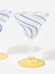 Oliver Bonas Set of 2 Multi Swirl Margarita Glasses - Image 3 of 4
