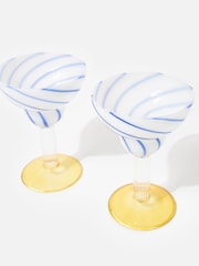 Oliver Bonas Set of 2 Multi Swirl Margarita Glasses - Image 4 of 4