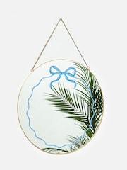 Oliver Bonas Gold Painted Bow Hanging Round Mirror - Image 1 of 4