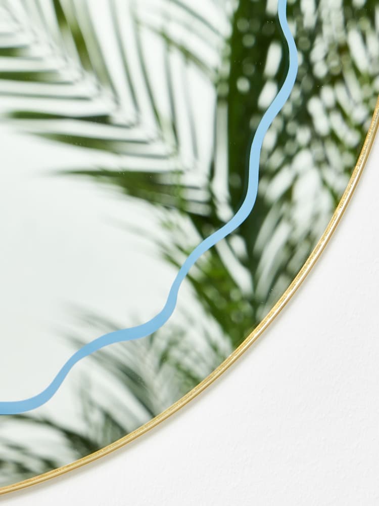 Oliver Bonas Gold Painted Bow Hanging Round Mirror - Image 2 of 4