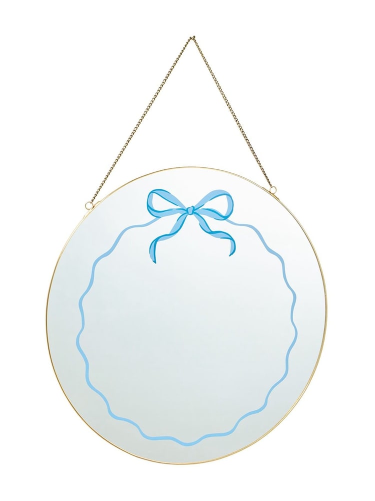 Oliver Bonas Gold Painted Bow Hanging Round Mirror - Image 4 of 4