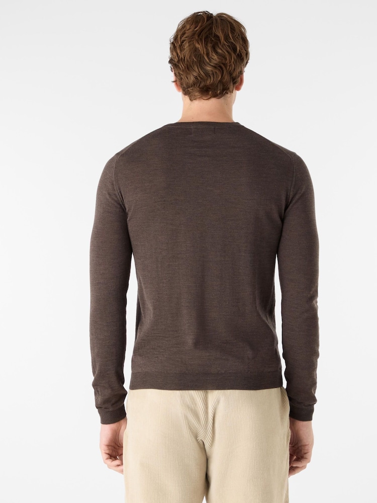 Oliver Sweeney Merino Wool Crew Neck Brown - Image 2 of 5 Oliver Sweeney Merino Wool Crew Neck Brown - Image 2 of 5