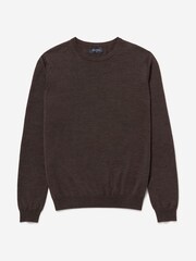 Oliver Sweeney Merino Wool Crew Neck Brown - Image 3 of 5