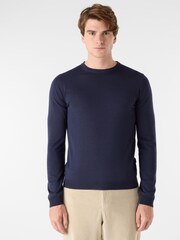 Oliver Sweeney Blue Merino Wool Crew Neck - Image 1 of 5