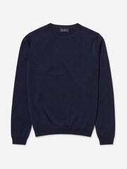 Oliver Sweeney Blue Merino Wool Crew Neck - Image 3 of 5