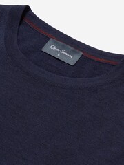 Oliver Sweeney Blue Merino Wool Crew Neck - Image 4 of 5
