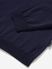 Oliver Sweeney Blue Merino Wool Crew Neck - Image 5 of 5