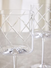 Set of 4 Evie Cut Crystal Wine Glasses - Imagen 2 de 2