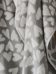 Set of 3 Grey Hearts Patterned Terry Tea Towels - Image 2 of 4