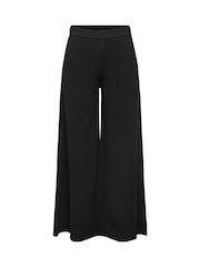 JDY Black Wide Flowy Pull On Trousers - Image 4 of 5