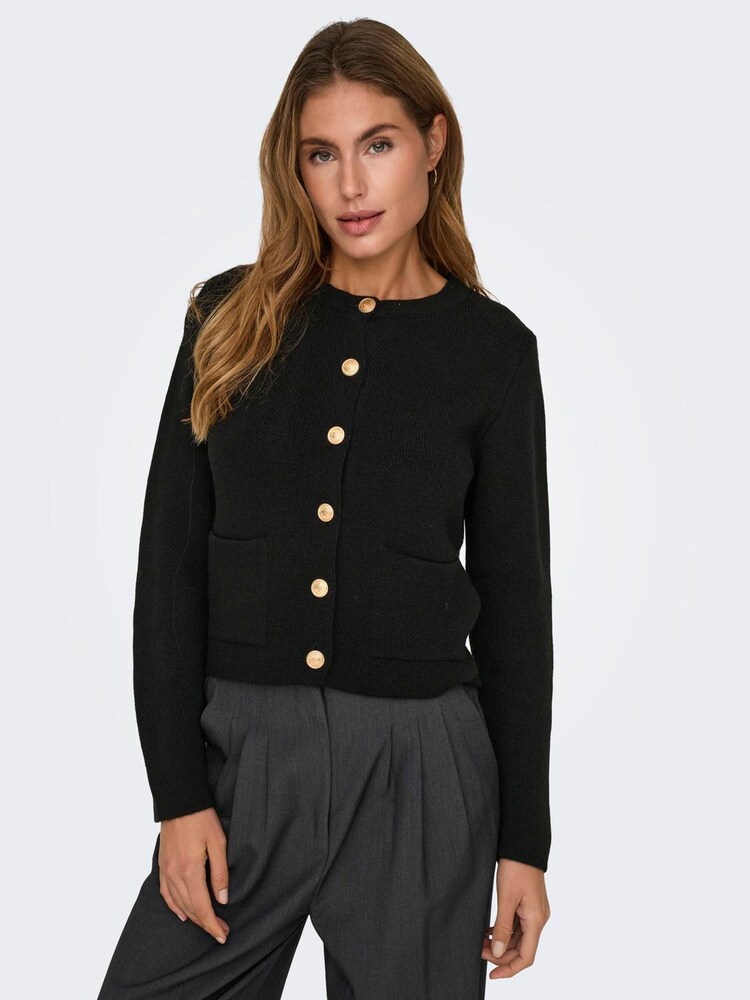 JDY Black Buttoned Long Sleeve Cardigan - Image 1 of 6 JDY Black Buttoned Long Sleeve Cardigan - Image 1 of 6