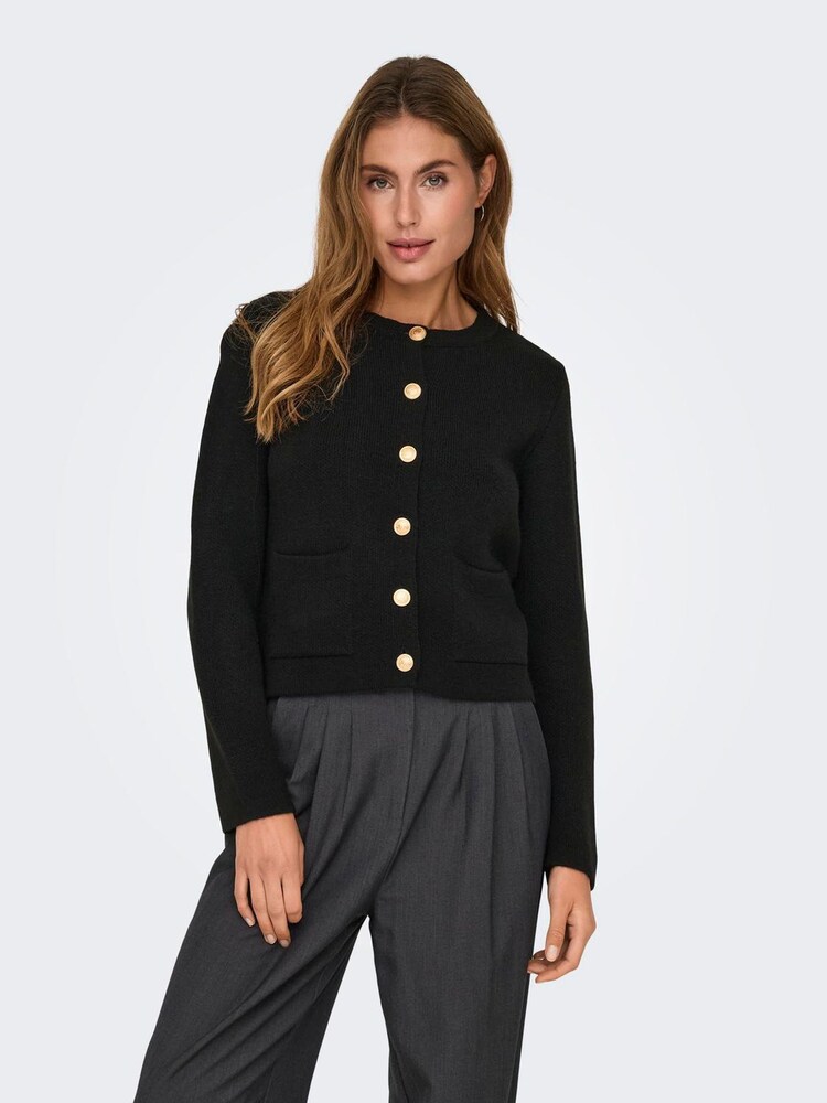 JDY Black Buttoned Long Sleeve Cardigan - Image 2 of 6 JDY Black Buttoned Long Sleeve Cardigan - Image 2 of 6