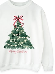 Brands In White Christmas Tree Watercolour Sweatshirt - Image 4 of 5