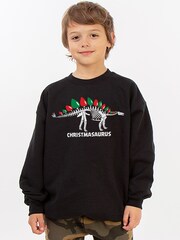 Brands In Black Christmas Dinosaur Christmasaurus Sweatshirt - Image 1 of 5