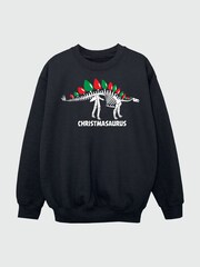 Brands In Black Christmas Dinosaur Christmasaurus Sweatshirt - Image 3 of 5