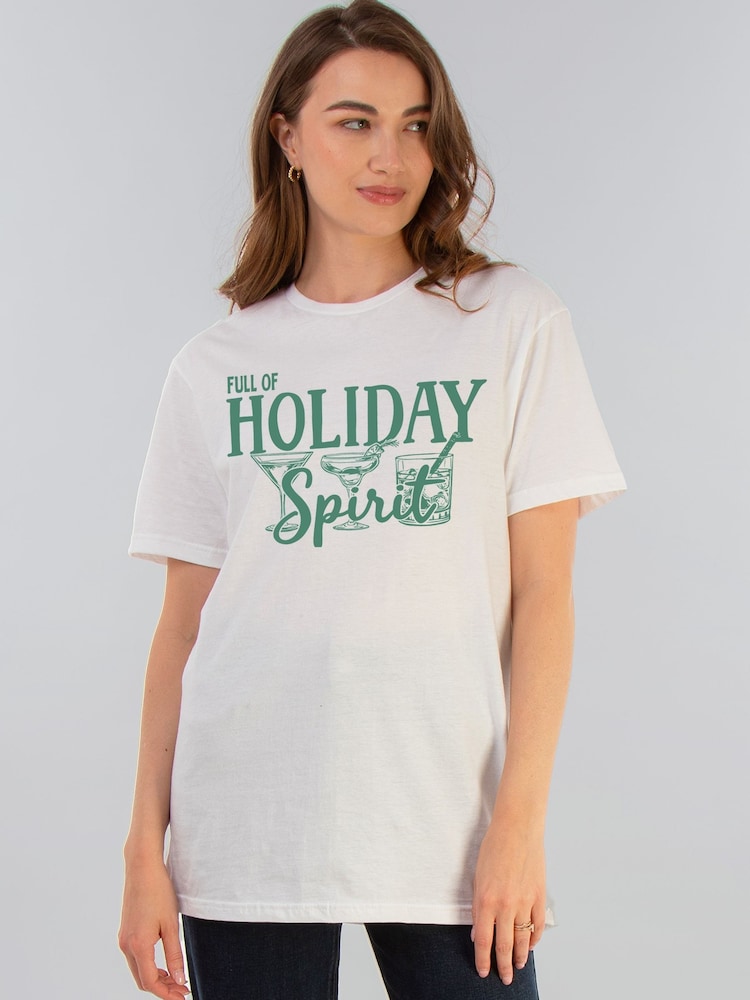 Brands In White Christmas Full Of Christmas Spirit T-Shirt - Image 1 of 5 Brands In White Christmas Full Of Christmas Spirit T-Shirt - Image 1 of 5