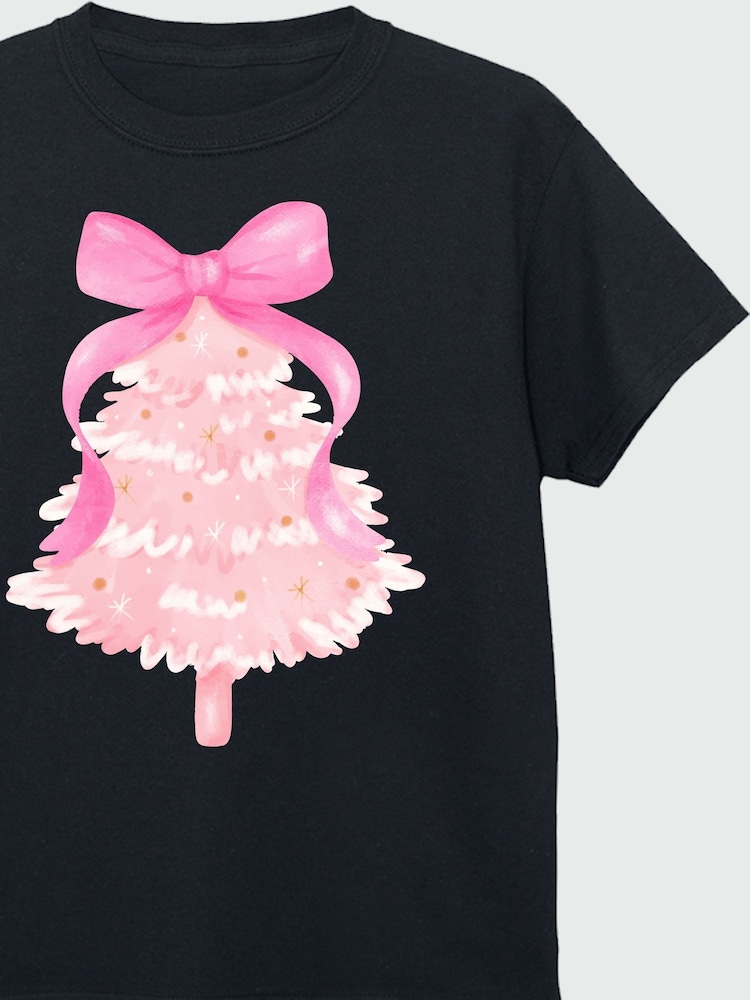 Brands In Black Christmas Tree Bow T-Shirt - Image 4 of 4 Brands In Black Christmas Tree Bow T-Shirt - Image 4 of 4