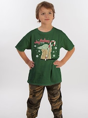 Brands In Green Star Wars Yoda Joy To The Galaxy Christmas T-Shirt - Image 2 of 5
