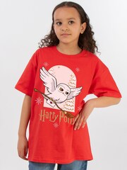 Brands In Red Harry Potter Hedwig Christmas T-Shirt - Image 1 of 5