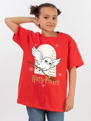 Brands In Red Harry Potter Hedwig Christmas T-Shirt - Image 2 of 5