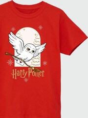 Brands In Red Harry Potter Hedwig Christmas T-Shirt - Image 4 of 5