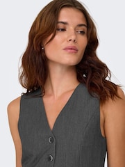 ONLY Grey Tailored Buttoned Waistcoat - Image 4 of 6