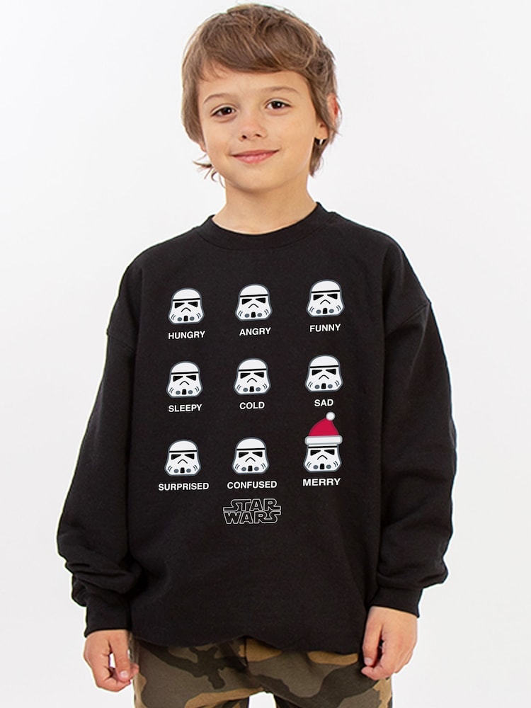 Brands In Black Star Wars Stormtrooper Christmas Mood Sweatshirt - Image 1 of 5
