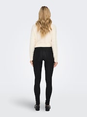 ONLY Black Mid Waist Coated Trousers - Image 2 of 7