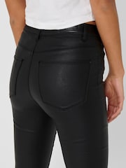 ONLY Black Mid Waist Coated Trousers - Image 5 of 7
