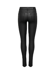 ONLY Black Mid Waist Coated Trousers - Image 7 of 7