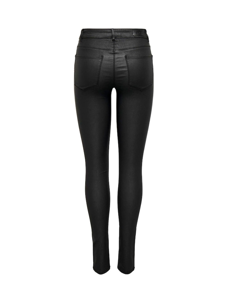 ONLY Black Mid Waist Coated Trousers - Image 7 of 7 ONLY Black Mid Waist Coated Trousers - Image 7 of 7