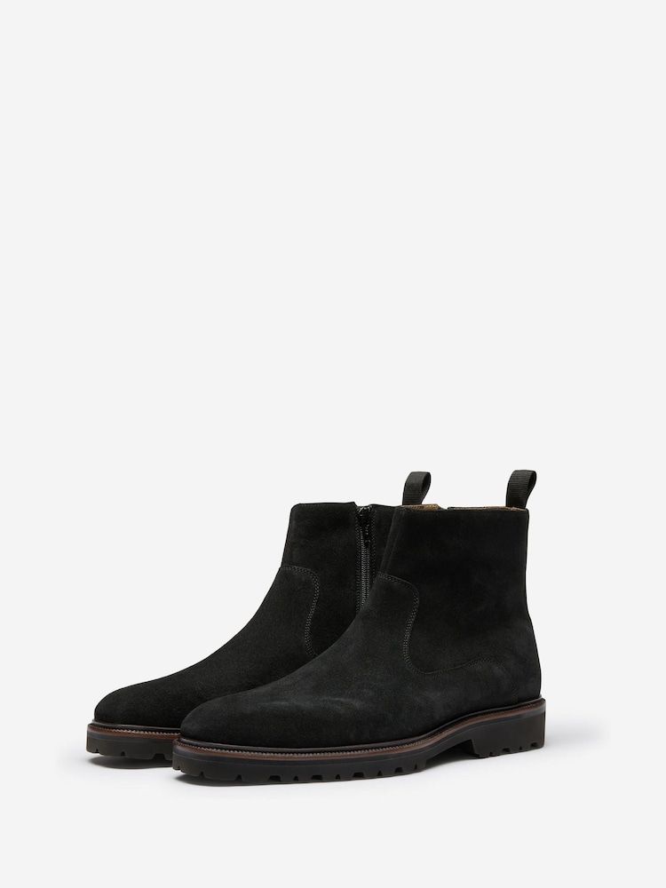 Oliver Sweeney Suede Zip Black Boots - Image 2 of 5 Oliver Sweeney Suede Zip Black Boots - Image 2 of 5