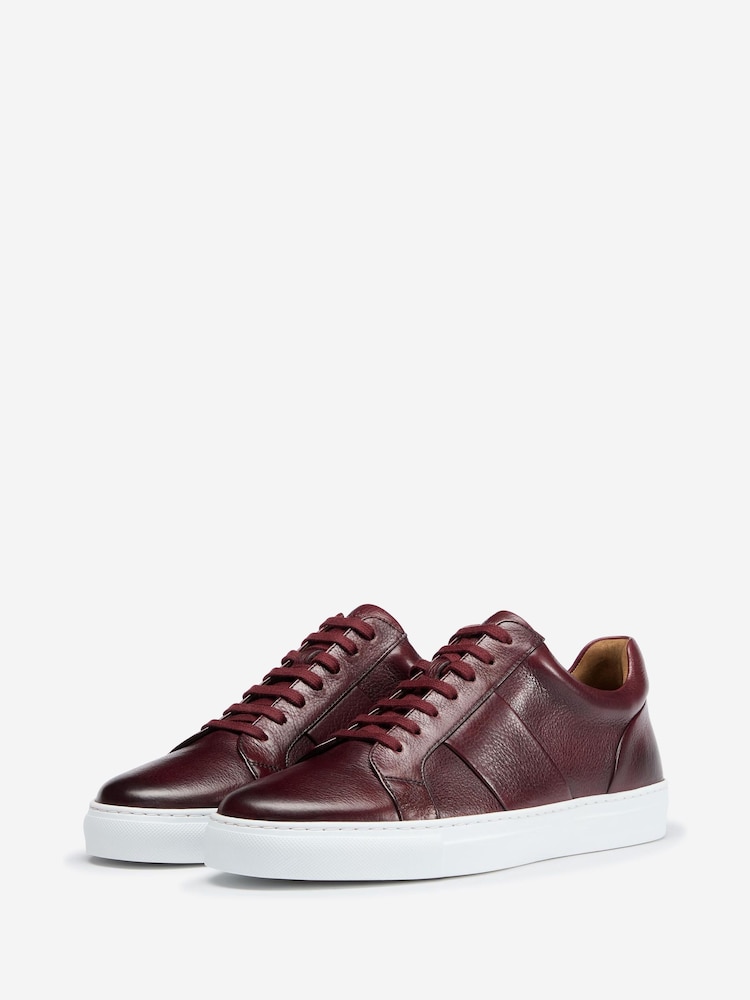 Oliver Sweeney Milled Leather Cupsole Red Trainers - Image 1 of 5