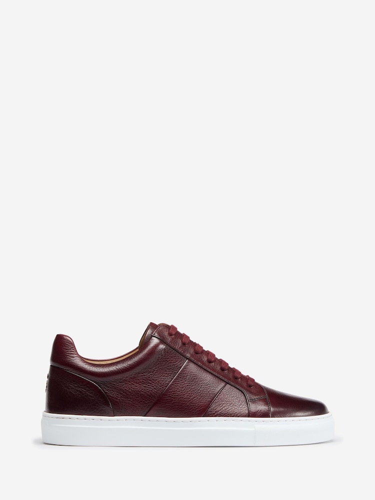 Oliver Sweeney Milled Leather Cupsole Red Trainers - Image 2 of 5