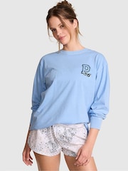 Victoria's Secret Pink Blue Dancer Cotton Long Sleeve T-Shirt - Image 1 of 2