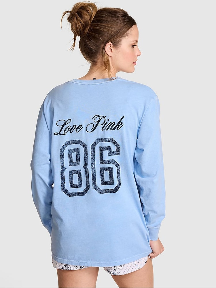 Victoria's Secret Pink Blue Dancer Cotton Long Sleeve T-Shirt - Image 2 of 2