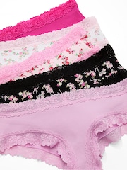 Victoria's Secret Pink Pink Floral Print Cheeky 7 Pack Knickers - Image 2 of 2